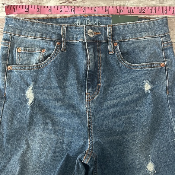 Wild Fable High Rise Skinny Medium Wash Distressed Jeans - Picture 9 of 12